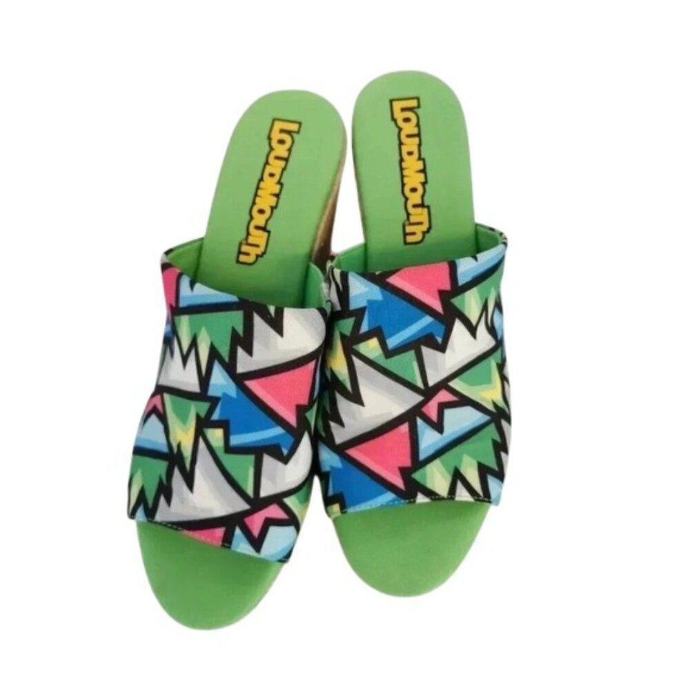 Loudmouth  Sandals Open‎ Toe Wedge Tropical Size 11 M Fabric New